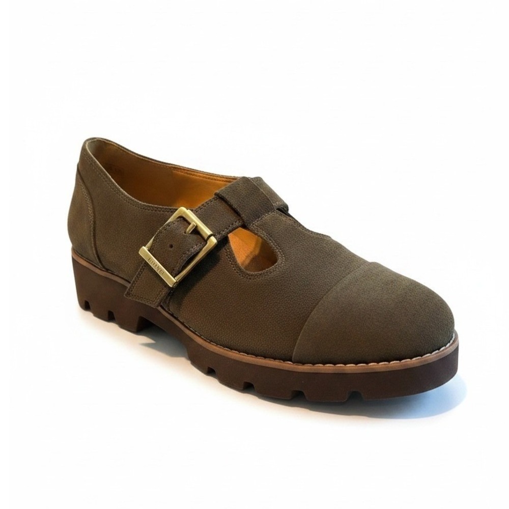 Vionic Olive Green Buckle Mary Jane Flats